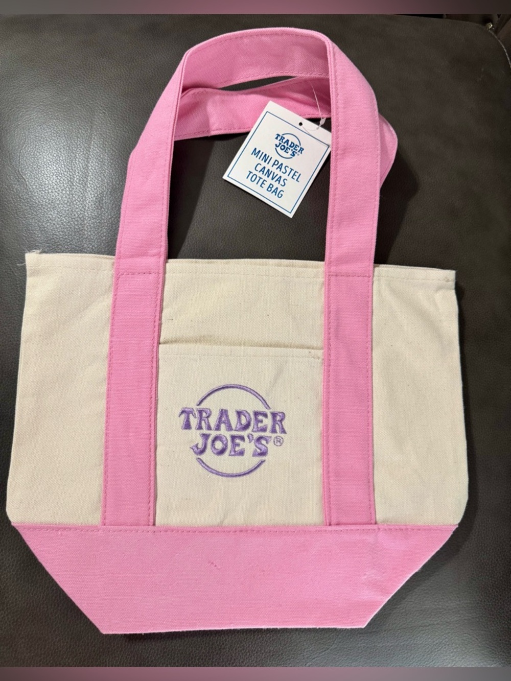 Trader Joe’s Pink Mini Canvas Tote Bag